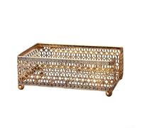 Elegante dispensador de servilletas de hierro para pañuelos faciales, cocina, oficina, encimera, acabado dorado