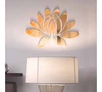Elegante DIY Blooming Lotus Acrílico Espejo Pared Pegatinas Chic Home Mural Decoración Ideas (oro)