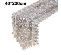 Elegante encaje para camino de mesa para cualquier ocasión bordado con borlas decorativas (40 x 220)