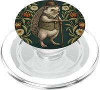 Elegante Erizo con Estampado Floral Estilo William Morris PopSockets PopGrip para MagSafe