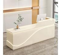 Elegante escritorio de recepción con cajones con cerradura de 140 cm, caja registradora y mostrador de oficina para salón y venta al por menor, aumenta la eficiencia y organización empresarial