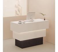 Elegante escritorio de recepción con iluminación suave | Elegante mostrador frontal para salones, tiendas de ropa y restaurantes | Mueble de recepción moderno para una mejor experiencia del cliente