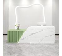 Elegante escritorio de recepción con mostrador frontal moderno de 200 cm para hoteles, salones y tiendas minoristas, elegante diseño del lado izquierdo para una mejor experiencia del cliente
