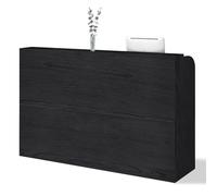 Elegante escritorio de recepción de madera negra para oficina, salón de belleza, pasillo, diseño moderno, mostrador de servicio al cliente profesional, 100 × 50 × 110 cm