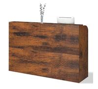 Elegante escritorio de recepción de madera quemada para oficina y salón de belleza, moderno cajero, 160 x 50 x 110 cm, muebles de recepción elegantes, duraderos y funcionales