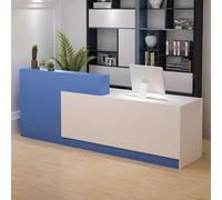 Elegante escritorio de recepción para oficina y salón - Mesa frontal de madera diseñada con acabado moderno, perfecto para tiendas minoristas y áreas de recepción