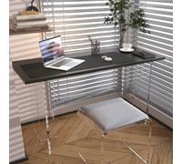 Elegante escritorio moderno para computadora, mesa de estudio simple y estación de trabajo para juegos, muebles para el hogar y la oficina, acabado marrón, diseño compacto (39.4 x 23.6 pulgadas) para