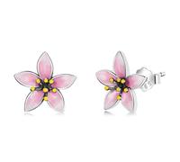 Elegante esmalte de cerezo en esmalte Pendientes de cerezo para mujeres Joyas de boda de flores