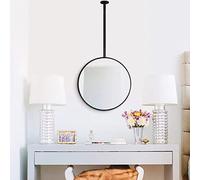 Elegante espejo de tocador de metal negro montado en el techo, espejo de maquillaje flotante de 23.6 pulgadas para decoración del hogar y hotel, accesorio de baño transparente y práctico