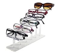 Elegante estante de almacenamiento acrílico para gafas de sol con capacidad para 3/4/6 pares para decoración de dormitorio, oficina o entrada, organizador de gafas