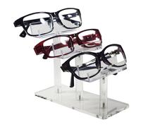Elegante estante de almacenamiento acrílico para gafas de sol con capacidad para 3/4/6 pares para decoración de dormitorio, oficina o entrada