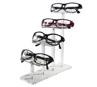 Elegante estante de almacenamiento acrílico para gafas de sol con capacidad para 3/4/6 pares para decoración de dormitorio, oficina o entrada