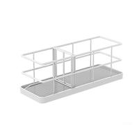 Elegante estante de drenaje de acero inoxidable para cocina, organizador compacto con bandeja extraíble para una fácil limpieza (bandeja blanca)