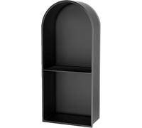 Elegante estante de ducha de acero inoxidable resistente al agua - Organizador de baño curvado para champú y artículos de tocador, perfecto para zonas húmedas (28 x 15 x 62 cm)