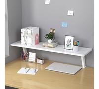 Elegante estante de escritorio blanco de 47.2 pulgadas, mini estantería que ahorra espacio y estantería de oficina para almacenamiento de escritorio, moderno para organización del hogar y la oficina