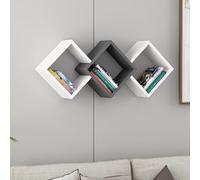 Elegante Estante de Pared, 102 cm x 42 cm x 20 cm, 100% melamina, Tablero de partículas Recubierto de melamina, 18 mm de Grosor, Blanco y Antracita, decoración Moderna del hogar
