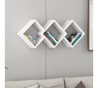Elegante Estante de Pared, Blanco, 102 x 42 x 20 cm, 100% melamina, Tablero de partículas Recubierto de melamina, 18 mm de Grosor, decoración y organización del hogar Moderno