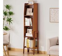 Elegante estante esquinero multifuncional de bambú, estantería de 3/4/5 niveles para almacenamiento en el hogar y la oficina, estantería que ahorra espacio para decoración de sala de estar y oficina