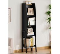 Elegante estante esquinero multifuncional de bambú - Estantería de almacenamiento de 3/4/5 niveles para el hogar, oficina, sala de estar - Solución de ahorro de espacio para libros y decoración