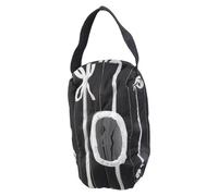 Elegante estuche de almacenamiento de toallitas húmedas a rayas, cómoda bolsa de algodón resistente con lazo para padres elegantes, uso diario, dispensador de toallitas húmedas, Black, Talla única