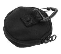 Elegante estuche de tela Oxford para llavero y tapones para los oídos, pequeño y portátil con cremallera para llaves, monedas y auriculares.