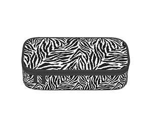 Elegante estuche especial sin costuras de cebra para niñas y niños, estuche grande para lápices de gran capacidad, estuche para lápices de papelería para estudiantes con cremallera para el trabajo d