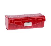 Elegante estuche para lápiz labial con estampado de cocodrilo con espejo, bolso portátil multifuncional para pintalabios, monedas y joyas, gran regalo para mujeres, color rojo