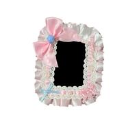 Elegante estuche para tarjetas con ribete de encaje estético para sirvienta, portatarjetas de identificación, adecuado para mujeres, estudiantes y niñas, titular de tarjetas profesional de sirvienta