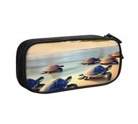 Elegante Estuches De Lápices Turtles On The Beach Print Estuches Portalapices Con Compartimentos Estuche Escolar Para Niños, Estudiantes, Oficina, 20X9X4Cm