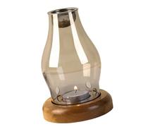 Elegante Estufa Calentadora De Inciensos De Vidrio con Base De Madera Candelabro Lámpara De Fragancias para Hogares Modernos Decoraciones De Oficina Calentador De Inciensos De Madera