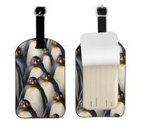 Elegante etiqueta de equipaje con impresión de multitud de pingüinos para bolsa, 4.3 x 2.76 pulgadas, accesorio esencial de viaje para maletas