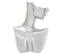Elegante expositor de joyas, soporte para pendientes con forma de busto de resina, diseño sencillo y elegante, soporte en tono plateado comp