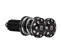 Elegante extremo de manillar de metal compatible con manillares de 22 mm que ayuda a reducir la fatiga de la mano amortiguando las vibraciones de superficies irregulares (negro)