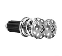 Elegante extremo de manillar de metal compatible con manillares de 22 mm que ayuda a reducir la fatiga de la mano amortiguando las vibraciones de superficies irregulares (plateado)