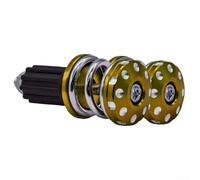 Elegante extremo de manillar de metal compatible con manillares de 22 mm que ayuda a reducir la fatiga de la mano amortiguando las vibraciones de superficies irregulares (amarillo)