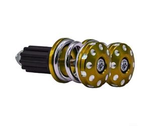 Elegante extremo de manillar de metal compatible con manillares de 22 mm que ayuda a reducir la fatiga de la mano amortiguando las vibraciones de superficies irregulares (amarillo)
