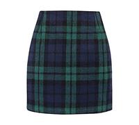 Elegante falda midi elegante para mujer con ribete de ensalada, lápiz sólido de cintura alta maxi niña, verde, L