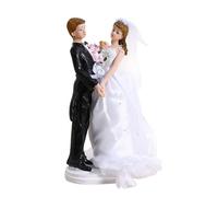 Elegante figura de resina para tarta de boda para novia y novio para aniversario, celebración, decoración del hogar, decoración artística de resina para tartas