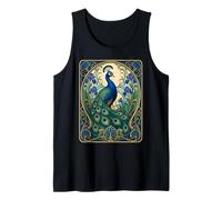 Elegante Flor de Iris de Pavo Real Estilo Art Nouveau Camiseta sin Mangas