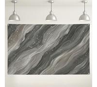 Elegante fondo de pared de mármol gris, fondo de fotografía con patrón de ondas abstractas para eventos, decoraciones de fiesta en interiores y exteriores, diseño estético moderno, 71 x 43 pulgadas