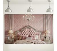 Elegante fondo de pared floral vintage de melocotón, fondo de fotografía con patrón barroco, decoración romántica para interiores y exteriores, para bodas y eventos, 71 x 43 pulgadas