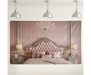 Elegante fondo de pared floral vintage de melocotón, fondo de fotografía con patrón barroco, decoración romántica para interiores y exteriores, para bodas y eventos, 71 x 43 pulgadas