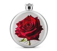 Elegante frascos de rosa roja para licor, frasco de acero inoxidable de 5 onzas a prueba de fugas, frasco de whisky portátil para exteriores, camping, viajes, regalos