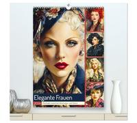 Elegante Frauen. Portraits zwischen Nostalgie und Glanz (hochwertiger Premium Wandkalender 2026 DIN A2 hoch), Kunstdruck in Hochglanz: Die Schönheit ... weiblicher Gesichter im Ölgemälde-Stil