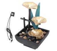 Elegante fuente de estilo zen, fuente de agua de mesa con base de textura mate, relajante con alimentación