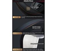 Elegante Funda Antideslizante para Volante De Coche Cubierta Cuero Microfibra para Interior Accesorios para Fiat para Ducato(Negro)