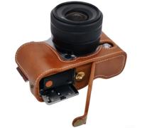 Elegante funda de piel sintética para cámara Fujifilm XA, cubierta protectora de medio cuerpo con forro suave, carcasa compacta de 10 x 7 x 3 cm para resistencia al polvo y a los arañazos (marrón