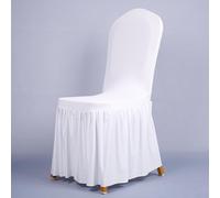 Elegante funda de silla Oxford falda cómoda y práctica para bodas, eventos y reuniones familiares (blanco)