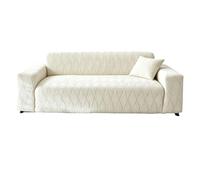 Elegante Funda de sofá elástica de 1 Pieza Funda de sofá de Alta Elasticidad Funda de sofá de 3 plazas Terciopelo de Felpa Jacquard Minimalista Respaldo Antidesliza Beige Quadruple Seat [235cm-300cm]