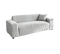 Elegante Funda de sofá elástica de 1 Pieza Funda de sofá de Alta Elasticidad Funda de sofá de 3 plazas Felpa de Terciopelo Jacquard Minimalista Antideslizante Gris Claro Quadruple Seat [235cm-300cm]